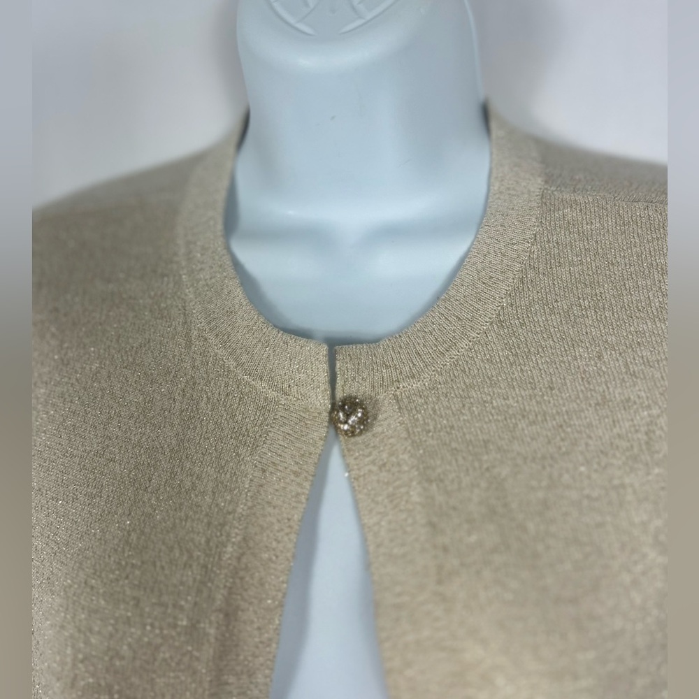 Ann Taylor Silk/Cotton jewel button cropped cardigan sweater S - Picture 3 of 9